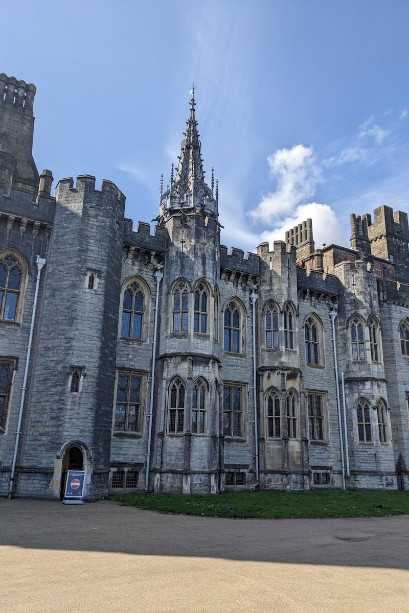 Beautiful exterior of Cardiff Castle showcasing historic architecture under a blue sky.