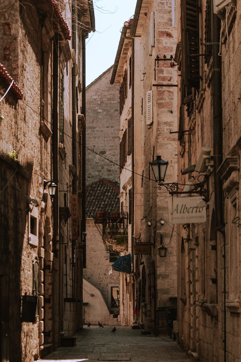 Discover the narrow alleyways of Kotor's old town, Montenegro's rich historic architecture and charm.